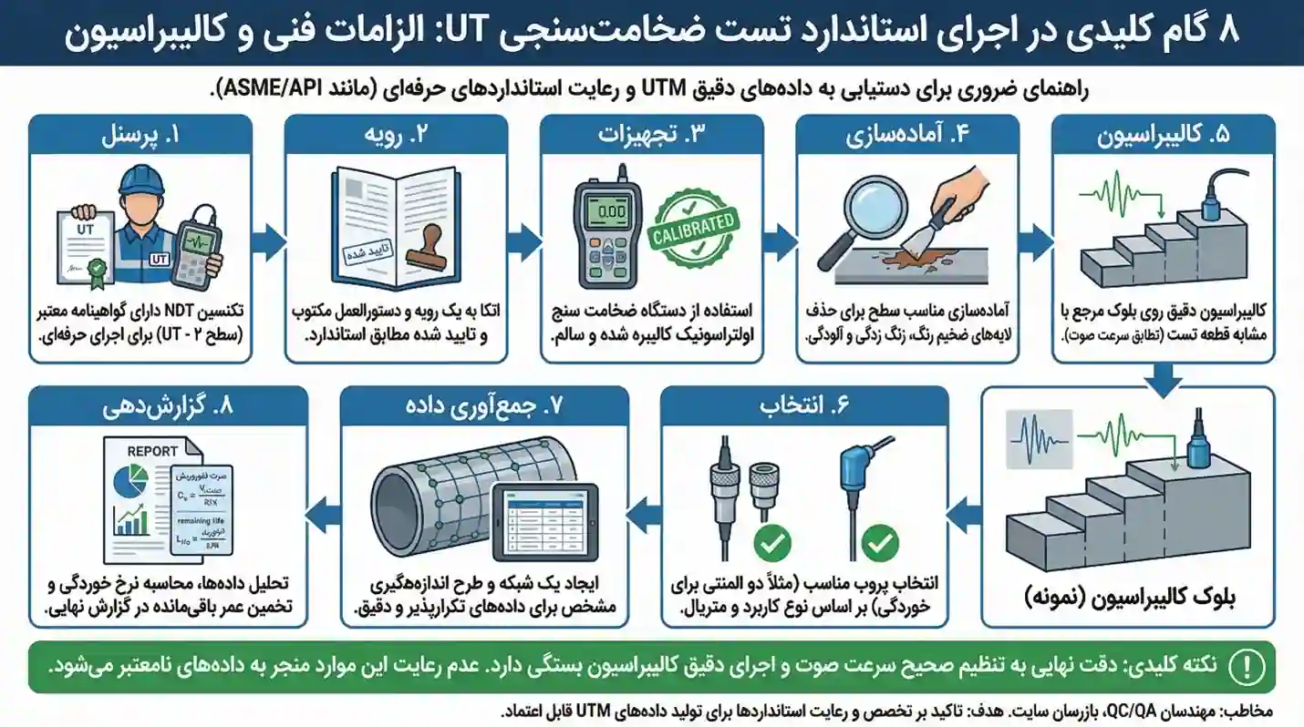 اینفوگرافی مراحل تست ضخامت سنجی